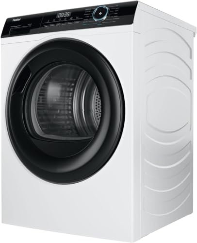 Haier Wärmepumpentrockner 8kg I-PRO SERIE 3 HD80-A2939 I Wäschetrockner mit A++-Effizienz, i-Time & Startzeitvorwahl I Trockner mit 3 Trockenstufen, i-Refresh Dampfprogramm & 3-in-1 Filter I Dryer