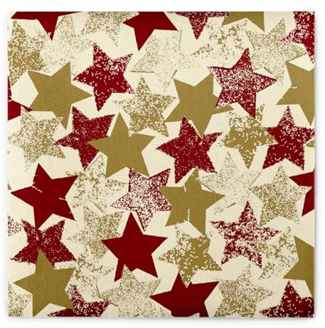 Mank GmbH Airlaid Servietten 40x40 cm, Premium Einweg Serviette, stoffähnlich und saugstark, perfekt für Weihnachtsfeiern & Adventsfeiern, Weihnachtsservietten nostalgie 50 Stück Levi