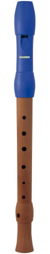 HOHNER Blockflöte, Alegra Line, blau, deutsch, dreiteilig
