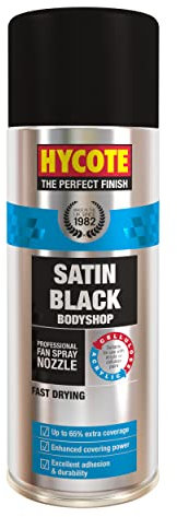 Hycote Bodyshop Fast Drying Aerosol Car Spray Paint, Satin Black, 400 ml