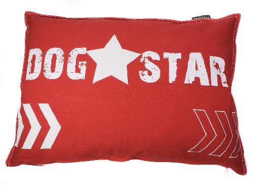 Lex & Max/PETFAB - Bezug Dog Star für Bench Hundekissen-Füllung - Größe: 100 x 70 cm, Farbe: Rot