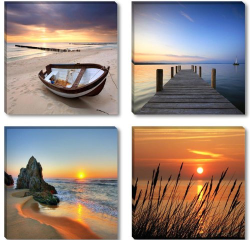 Visario Image sur toile 6608 4x30 x 30 cm XXL nature Tableaux pour la mur, encadrés, prêts à poser, tout les images sur chàssis géant bois véritable.