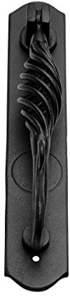 Llamador de puerta negro de hierro fundido 9 3/8 x 1 5/8 W | renovador de suministro