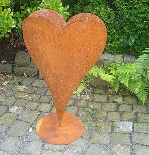 terracotta-toepfe-de Herz 70 cm aus Metall, bepflanzbar in Edelrost Optik, Deko für Garten und Wohnung Valentinstag