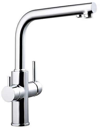 Clever 97806 Grifo de Cocina Monomando Agua Tratada Caiman, 2 Salidas, Cromado