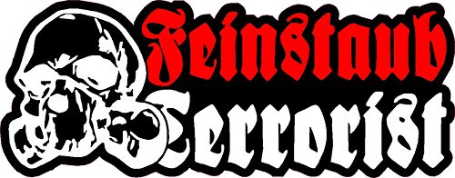 NetSpares 1 x Aufkleber Feinstaub Terrorist Shocker Totenkopf Sticker Tuning Autoaufkleber