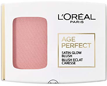 L'Oréal Paris Rouge Puder mit integriertem Spiegel und Pinsel, Für reife Haut, Age Perfect Satin Rouge, Nr. 101 - Rosa/Rosewood, 1 x 5 g