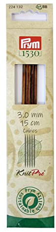 Prym 224132 Strumpfstricknadeln CUBICS NATURAL 15 cm 3,00 mm