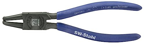 SW-Stahl 41402L Sicherungsringzange - 175 mm Seegeringzange Gebogen | Pr zise Sprengringzange f r 19-60 mm Bohrungen, Chrom-Vanadium-Stahl, Titan-Finish & Isolierte Griffe