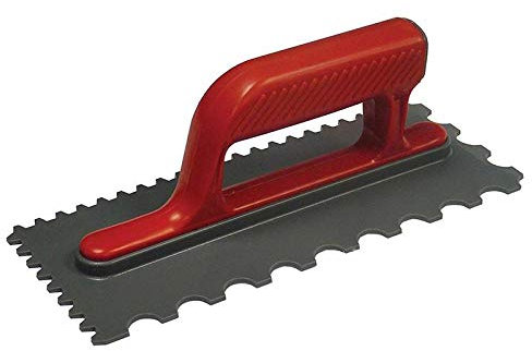 Faithfull Notched Trowel V 4mm & Round 7mm Plastic Handle 11 x 4.1/2in