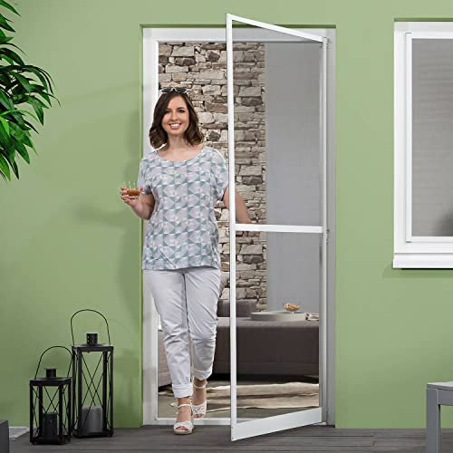 empasa Insektenschutz Fliegengitter Tür Alurahmen MASTER SLIM PLUS, individuell zuschneidbar, weiß, braun oder anthrazit, als Selbstbausatz