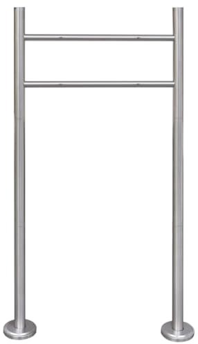 ** vidaXL Stainless Steel Mailbox Stand – 120x50 cm, Weather-, Modern Design, Silver Finish, Includes Mounting Accessories