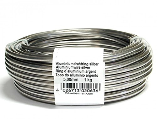 Shophaus24 Aluminiumdraht Silber Deko Draht. Durchmesser 5mm, Länge 19 Meter