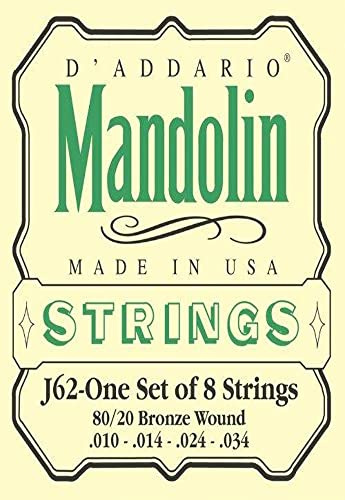 D'Addario J62 80/20 Bronze Light (.010-.034) Mandolin Strings