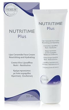 Synchroline - Nutritime Plus Cream Gesichtscreme 50 ml | Nährende und Regenerierende Gesichtscreme, mit Ceramiden, Hyaluronsäure, Panthenol und Vitamin E, für sehr trockene Haut