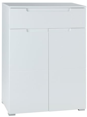 Stella Trading SPICE Schuhschrank in Hochglanz Weiß - Modernes Schuhregal mit viel Stauraum für Ihre Schuhe - 70 x 101 x 40 cm (B/H/T)