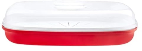 Pendeford Housewares Microwave Fish Poacher & Steamer – BPA-Free, Multi-Use Steamer for Fish, Vegetables, and Rice – Dishwasher & Microwave Safe – 26cm x 16.5cm x 7cm