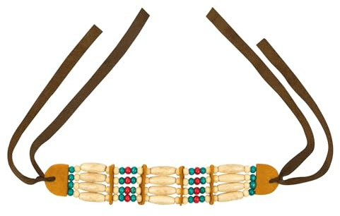 Boland 44130 - Indianer Halskette für Damen oder Herren, Modeschmuck für Faschingskostüme, Indianerin Kostüm, Indianerhäuptling, Kostüm Zubehör, JGA