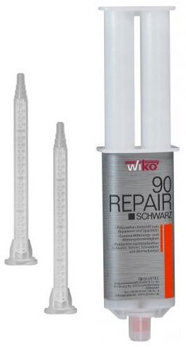 2 K colla epossidica 25 ML Liquido Metallo Nero per levigare, Foratura, taglio e ueberlackierbar