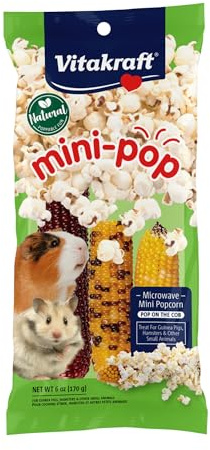 Vitakraft Mini-Pop Treat for Small Animals 6 oz – All-Natural Single-Ingredient Snack - Serve Popped or Unpopped – Enrichment, Chewing, Fun, Natural Teeth Wear – Rabbit, Hamster, Gerbil, Guinea Pig