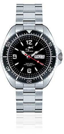 CHRIS BENZ ONE Man 200M Taucheruhr mit Metallband, Tintenfischschwarz