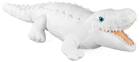 Wild Republic vit alligator plysch mjuk leksak, gosiga leksaker, gåvor för barn 40 cm, 24 tum