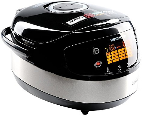 Redmond RMC-M90E Multicooker, Pentola Cuociriso, 45 Programmi, 860 W, Nero