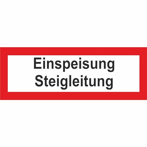 Indigos UG Aufkleber Einspeisung Steigleitung Hinweisschild Brandschutz - 29,7x10,5 cm - selbstklebender Sicherheits Aufkleber für Tür oder Wand - Warnschild für Gebäude, Hotel, Büro, Firma
