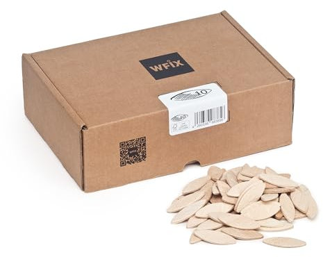 Flachdübel von WFix Größe 10 | 500 Stück | Dübel aus massiver Buche | Kompatibel mit der Dübelfräse & Lamellofräse | Holzdübel wie Lamello