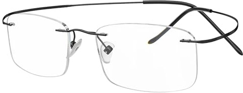 Eyekepper Titan Brille ohne Sehstärke Randlos Schwarz Unisex | Plano-Brille, ultraleichte Titanium-Konstruktion, rahmenlose Form, modernes Design für Damen und Herren