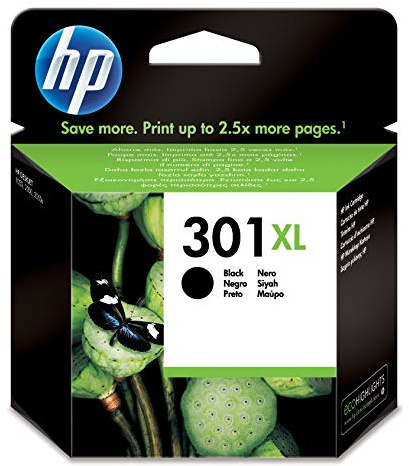 HP - Cartucho de tinta original 301XL de alta capacidad negro