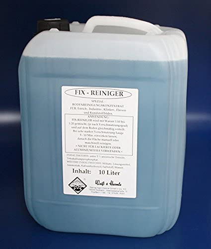Wasserrose® Fix-Reiniger für Bodenreinigung Firmenböden Estrich 10 Liter - Made in Germany