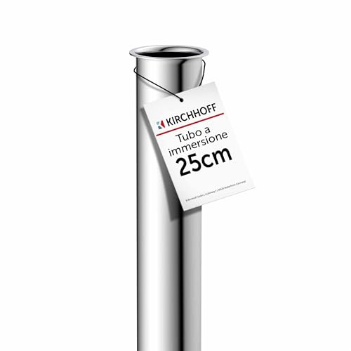 Kirchhoff 98848118 Tauchrohr für Siphon 25cm Chrom, Rohr Verlängerung 250mm für Flaschensiphon und Röhrensiphon, 1 1/4 Zoll, extralanges Zusatzrohr für Waschbecken Abfluss, Edelstahl Ablauf