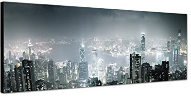 PANORAMA BILD in 150x50cm (New York City Panorama) TOP Bilder! Wandbild xxl günstig & modern ART PRINT Wandbilder Bilder EXKLUSIVES Fotowandbild auf Leinwand und Keilrahmen Bild Leinwandbild Fotodruck modern Zeitlos Stilvoll wie ein Gemälde Ausführung schöner Kunstdruck auf echter Leinwand als Wandbild mit Rahmen. Preiswerter als Ölbild Gemälde Foto Poster Plakat mit Bilderrahmen.