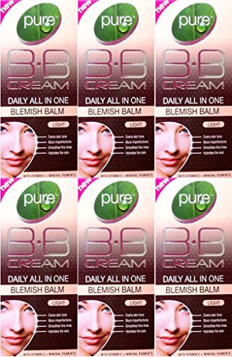 Pure B.B Cream Daily All In One Blemish Balm Light 30ml x 6 Packs