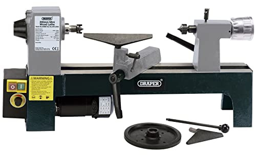 Draper 60988 300MM Mini WOODLATHE, 230 V, Black