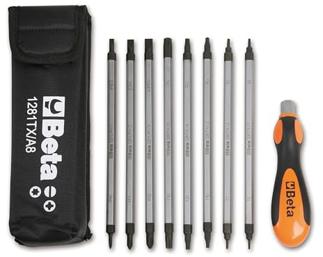 Beta 1281BG/A9 - Assortimento di 9 giravite bivalenti e 1 impugnatura di manovra, in astuccio