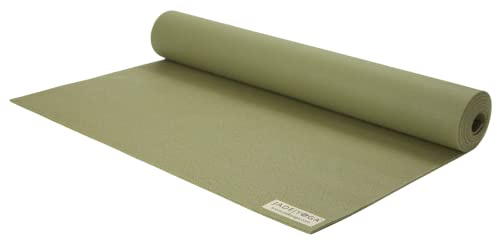 JadeYoga Harmony Yoga Mat- Durable & Thick Gym Fitness Mat, Non-Slip Natural Rubber Yoga Mat- Home Exercise & Stretching Mat, Workout Mat- Yoga, Pilate & Meditation for Women & Men (Olive Green, 74'')