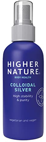 Higher Nature - Colloidal Silver - Purified Water with Premium Grade - Antiseptic, Disinfectant, Silver Spray - 100ml