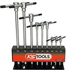 KS Tools 158.5211 – Expositor de 9 llaves Torx con mango en T/9 piezas