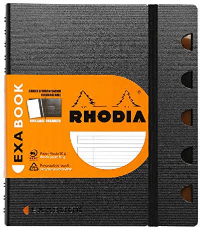 Rhodia 132576C Spiralbuch Exabook A5 80 Blatt liniert Schwarz