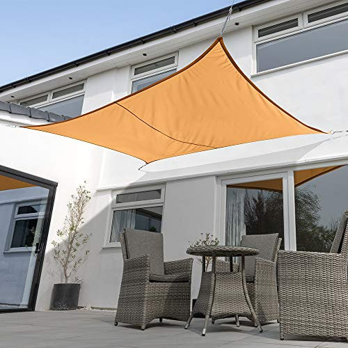 Kookaburra Waterproof Garden Sun Shade Sail Canopy in Orange 98% UV Block (4m x 3m Rectangle)