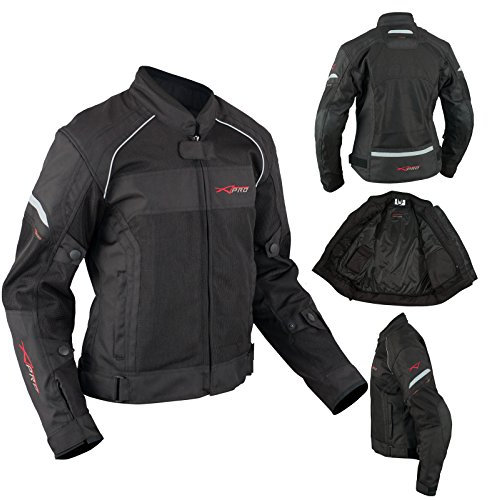 A-Pro Motorrad Textil Damenjacke Wasserdichte Atmungsaktivem Mesh Schwarz L