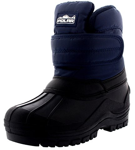 POLAR Unisex Kids Single Strap Thermal Winter Snow Hiking Outdoor Nylon Boots - Navy - UK6/EU39 - YC0462