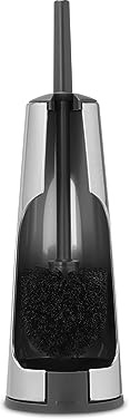 Brabantia - ReNew Toilet Brush & Holder - Hygienic Brush - Cleans Under the Rim - Non-Scratching Base - Corrosion Resistant - Bathroom Accessory - Brilliant Steel - 42x12x12cm