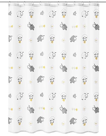 Kleine Wolke Duschvorhang Sheep, Polyester, Mehrfarbig, 180 cm x 200 cm