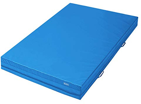 ALPIDEX Weichbodenmatte Matte Turnmatte Fallschutz 200 x 100 x 20 cm mit Anti-Rutschboden und Tragegriffen, Farbe:hellblau