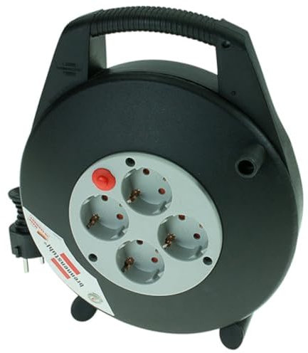 as - Schwabe 16090 Caja de cables negra 10m H05VV-F 3G1.5, negra, IP20 uso interior