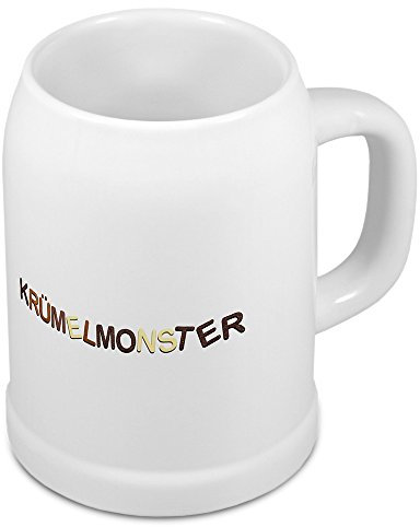 digital print Bierkrug mit Namen Krümelmonster - Motiv Schokoladenbuchstaben - Namenstasse, Becher, Maßkrug, Humpen