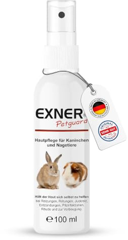 Exner Petguard Hautpflege & Fellpflege für Kaninchen & Nagetiere 100 ml – Bei Juckreiz, Milben, Rötungen, Hautreizungen, Entzündungen, Räude & Pilzbefall – Pflege & Vorbeugung – Dermatest SEHR GUT